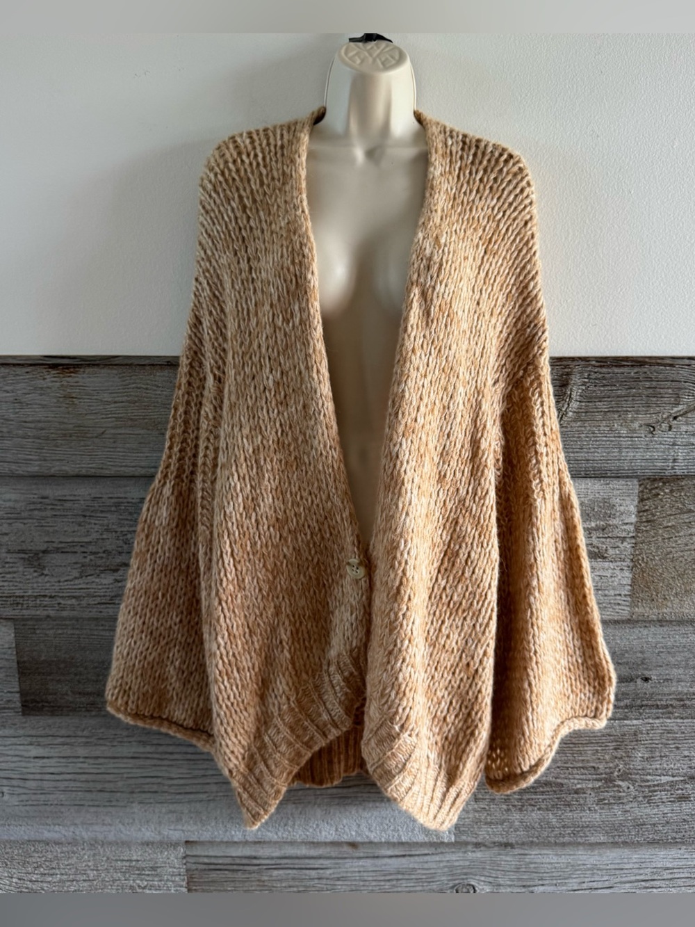 Free People Home Town Cardi Woods Combo Med Oversized Wool Alpaca Cardigan (F1)